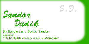 sandor dudik business card